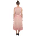 Pink Blush Gradient Ombre Colors Midi Tie-Back Chiffon Dress View2