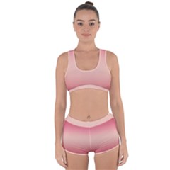 Pink Blush Gradient Ombre Colors Racerback Boyleg Bikini Set by SpinnyChairDesigns