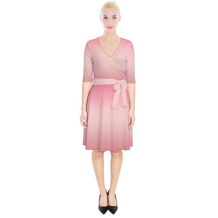 Pink Blush Gradient Ombre Colors Wrap Up Cocktail Dress