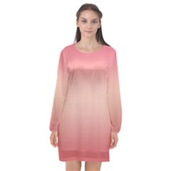 Pink Blush Gradient Ombre Colors Long Sleeve Chiffon Shift Dress  by SpinnyChairDesigns