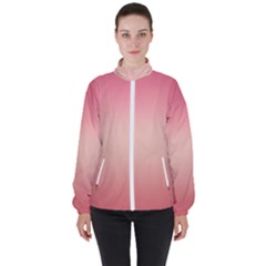 Pink Blush Gradient Ombre Colors Women s High Neck Windbreaker by SpinnyChairDesigns