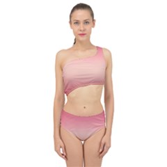 Pink Blush Gradient Ombre Colors Spliced Up Two Piece Swimsuit by SpinnyChairDesigns