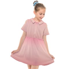 Pink Blush Gradient Ombre Colors Kids  Short Sleeve Shirt Dress by SpinnyChairDesigns