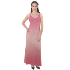 Pink Blush Gradient Ombre Colors Sleeveless Velour Maxi Dress by SpinnyChairDesigns