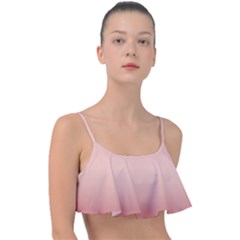 Pink Blush Gradient Ombre Colors Frill Bikini Top by SpinnyChairDesigns