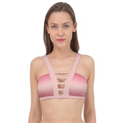 Pink Blush Gradient Ombre Colors Cage Up Bikini Top by SpinnyChairDesigns