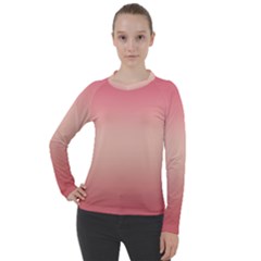 Pink Blush Gradient Ombre Colors Women s Pique Long Sleeve Tee