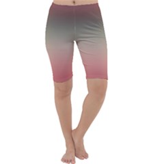 Tea Rose And Sage Gradient Ombre Colors Cropped Leggings  by SpinnyChairDesigns