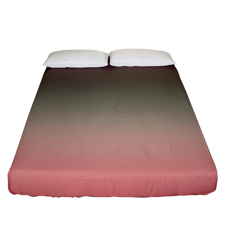 Tea Rose and Sage Gradient Ombre Colors Fitted Sheet (King Size)