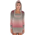 Tea Rose and Sage Gradient Ombre Colors Long Sleeve Hooded T-shirt View1