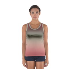 Tea Rose And Sage Gradient Ombre Colors Sport Tank Top  by SpinnyChairDesigns