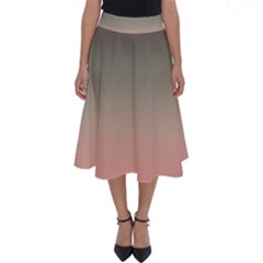 Tea Rose And Sage Gradient Ombre Colors Perfect Length Midi Skirt by SpinnyChairDesigns