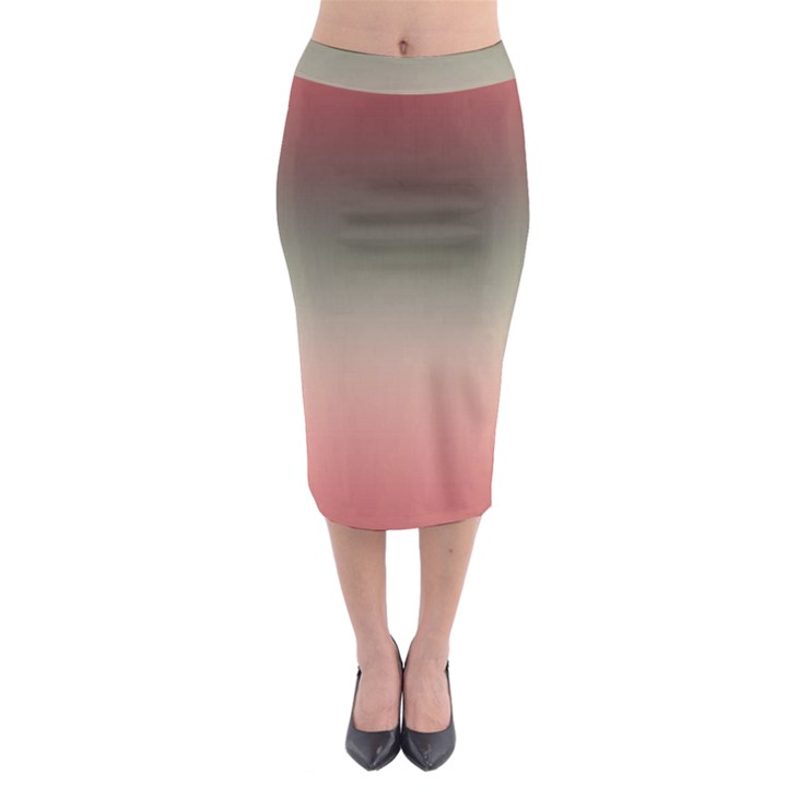 Tea Rose and Sage Gradient Ombre Colors Midi Pencil Skirt