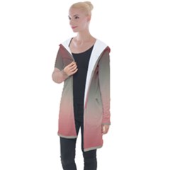 Tea Rose And Sage Gradient Ombre Colors Longline Hooded Cardigan by SpinnyChairDesigns