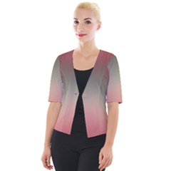 Tea Rose And Sage Gradient Ombre Colors Cropped Button Cardigan by SpinnyChairDesigns