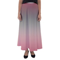 Tea Rose And Sage Gradient Ombre Colors Flared Maxi Skirt by SpinnyChairDesigns