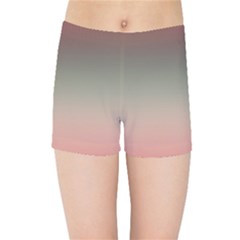 Tea Rose And Sage Gradient Ombre Colors Kids  Sports Shorts by SpinnyChairDesigns