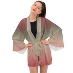 Tea Rose And Sage Gradient Ombre Colors Long Sleeve Kimono by SpinnyChairDesigns