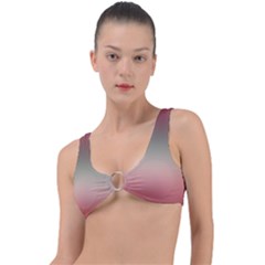 Tea Rose And Sage Gradient Ombre Colors Ring Detail Bikini Top by SpinnyChairDesigns