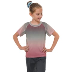 Tea Rose And Sage Gradient Ombre Colors Kids  Mesh Piece Tee