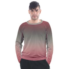 Tea Rose And Sage Gradient Ombre Colors Men s Long Sleeve Raglan Tee