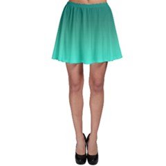 Teal Turquoise Green Gradient Ombre Skater Skirt by SpinnyChairDesigns