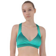 Teal Turquoise Green Gradient Ombre Sweetheart Sports Bra by SpinnyChairDesigns