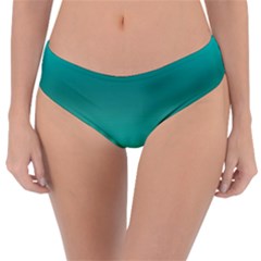 Teal Turquoise Green Gradient Ombre Reversible Classic Bikini Bottoms by SpinnyChairDesigns