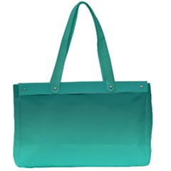 Teal Turquoise Green Gradient Ombre Canvas Work Bag by SpinnyChairDesigns