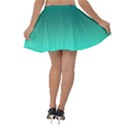 Teal Turquoise Green Gradient Ombre Velvet Skater Skirt View2