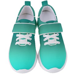 Teal Turquoise Green Gradient Ombre Women s Velcro Strap Shoes by SpinnyChairDesigns