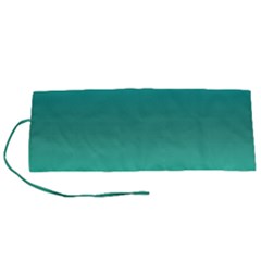 Teal Turquoise Green Gradient Ombre Roll Up Canvas Pencil Holder (s) by SpinnyChairDesigns