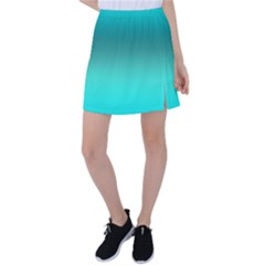 Teal Turquoise Green Gradient Ombre Tennis Skirt