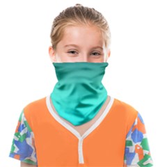 Teal Turquoise Green Gradient Ombre Face Covering Bandana (kids)