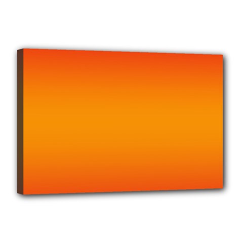 Red Orange Gradient Ombre Colored Canvas 18  X 12  (stretched) by SpinnyChairDesigns