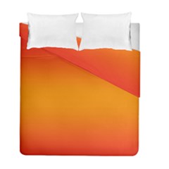 Red Orange Gradient Ombre Colored Duvet Cover Double Side (full/ Double Size) by SpinnyChairDesigns