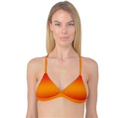 Red Orange Gradient Ombre Colored Reversible Tri Bikini Top by SpinnyChairDesigns