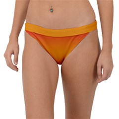 Red Orange Gradient Ombre Colored Band Bikini Bottom by SpinnyChairDesigns