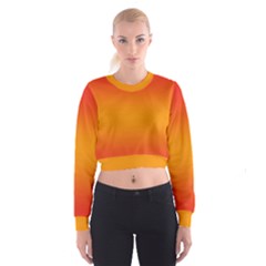 Red Orange Gradient Ombre Colored Cropped Sweatshirt by SpinnyChairDesigns