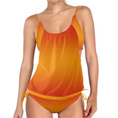 Red Orange Gradient Ombre Colored Tankini Set by SpinnyChairDesigns