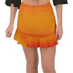 Red Orange Gradient Ombre Colored Fishtail Mini Chiffon Skirt by SpinnyChairDesigns