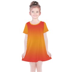 Red Orange Gradient Ombre Colored Kids  Simple Cotton Dress by SpinnyChairDesigns