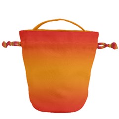 Red Orange Gradient Ombre Colored Drawstring Bucket Bag by SpinnyChairDesigns