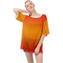 Red Orange Gradient Ombre Colored Oversized Chiffon Top View1