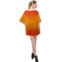 Red Orange Gradient Ombre Colored Oversized Chiffon Top View2