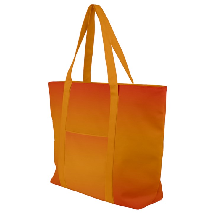 Red Orange Gradient Ombre Colored Zip Up Canvas Bag