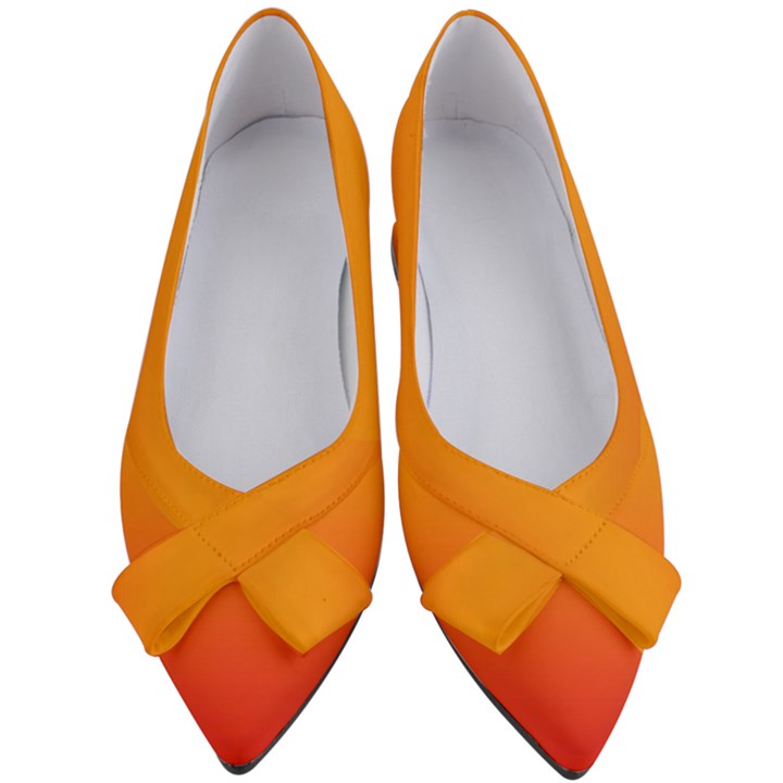 Red Orange Gradient Ombre Colored Women s Bow Heels