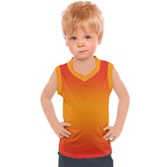 Red Orange Gradient Ombre Colored Kids  Sport Tank Top