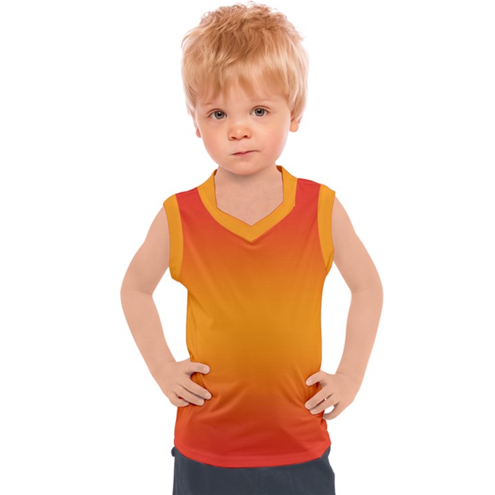 Red Orange Gradient Ombre Colored Kids  Sport Tank Top