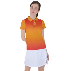 Red Orange Gradient Ombre Colored Women s Polo Tee